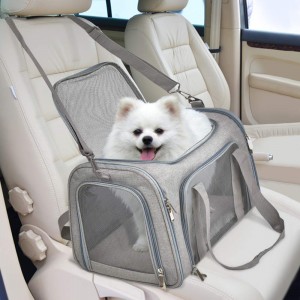 Flexible fabric bag with foldable aviation available pet backpack