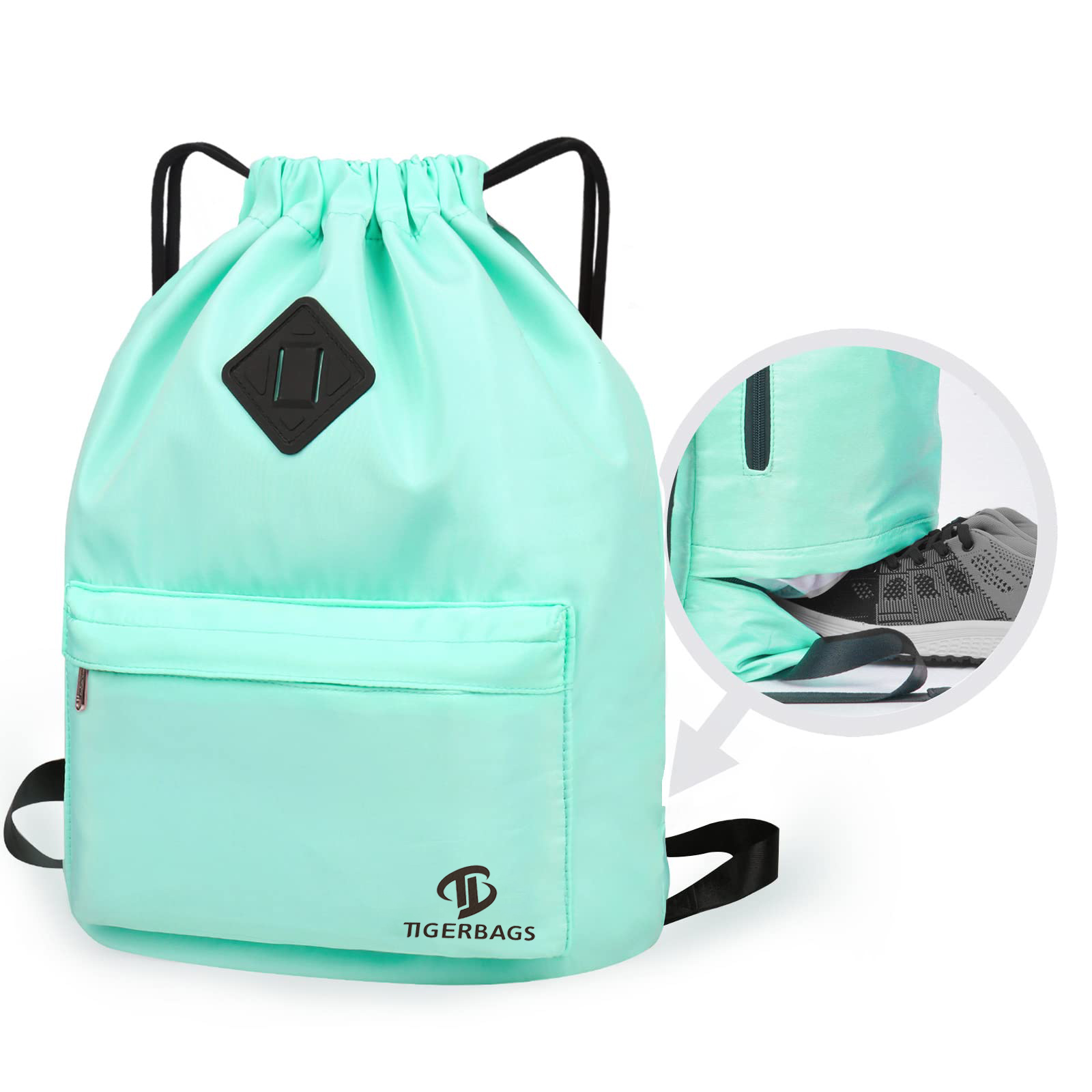 Pull rope backpack with shoe bag fitness bag waterproof rope backpack
