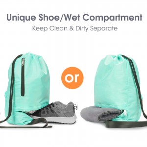 Pull rope backpack with shoe bag fitness bag waterproof rope backpack
