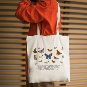 Lovely cotton canvas Tote bag 2 inner pockets are reusable and printable
