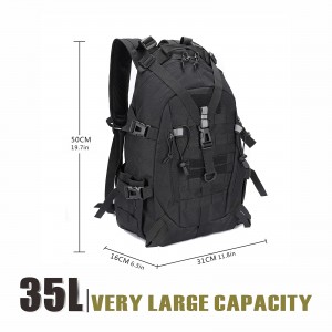 Black Oxford cloth large capacity waterproof tactical backpack