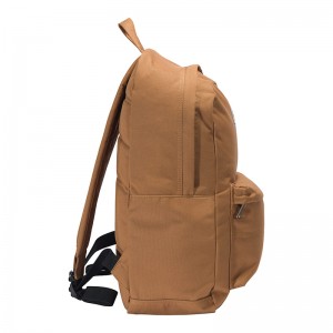 Brown polyester travel backpack laptop travel work bag customized
