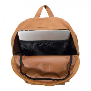 Brown polyester travel backpack laptop travel work bag customized