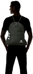 Black drawstring waterproof durable bag sports large capacity bag