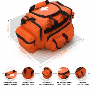 Orange large capacity Luxury Emergency Medical first Aid Kit is customizable