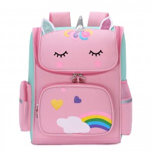 The cute student backpack is light, durable and washable