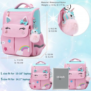 English style unicorn Rainbow star girl bag is cute and durable