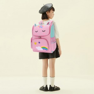 The cute student backpack is light, durable and washable