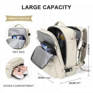 Large Backpack Casual School Bag Built-in USB Jack Backpack