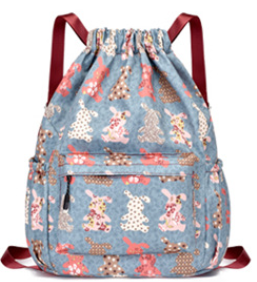 Folding backpack, travel bag, drawstring pocket, drawstring storage bag, large-capacity fitness bag