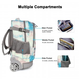 Rolling backpacking suitcase with pull bar convenient universal