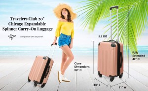 Expandable rotating suitcase Silver multiple colors for carry-on