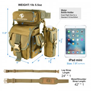 Tear resistant solid color, not easy to fade nylon Tactical Drop Leg Pouch Bag
