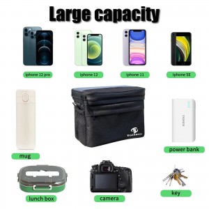 Bicycle Handlebar Bag with Touch Screen Phone Holder Bicycle Bottle Holder Insulation Bag with Mesh Bag