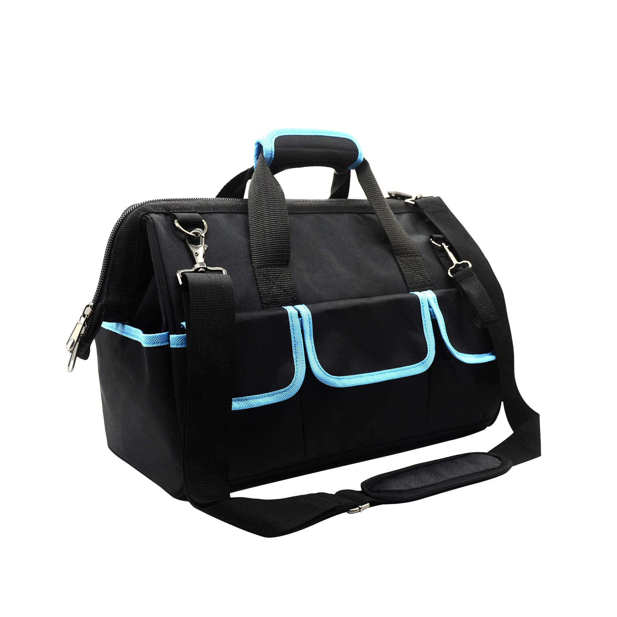 Men’s Kit Portable Wide-mouth kit with zipper storage bag Tote,15 inches (about 38.1 cm), blue can be customized