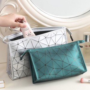Lingge Cosmetic Bag PU Waterproof Toiletry Bag Travel Portable Cosmetic Storage Bag Storage Bag