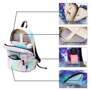 Tie Dye Lightweight waterproof cute schoolbag Travel Student Backpack