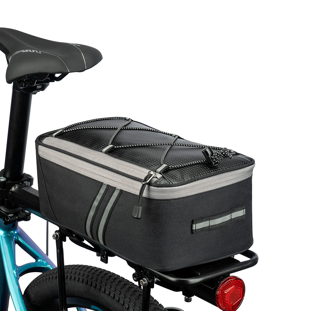 Bike rack bag with rain cover Waterproof bike electric bike saddle bag Bike rack with reflector and adjustable cord