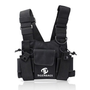 Wireless chest strap front chest pocket holster for radio walkie-talkies