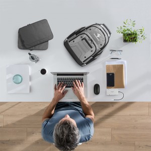 Black Classic Slim Business Pro Travel Laptop Bag with shoulder strap