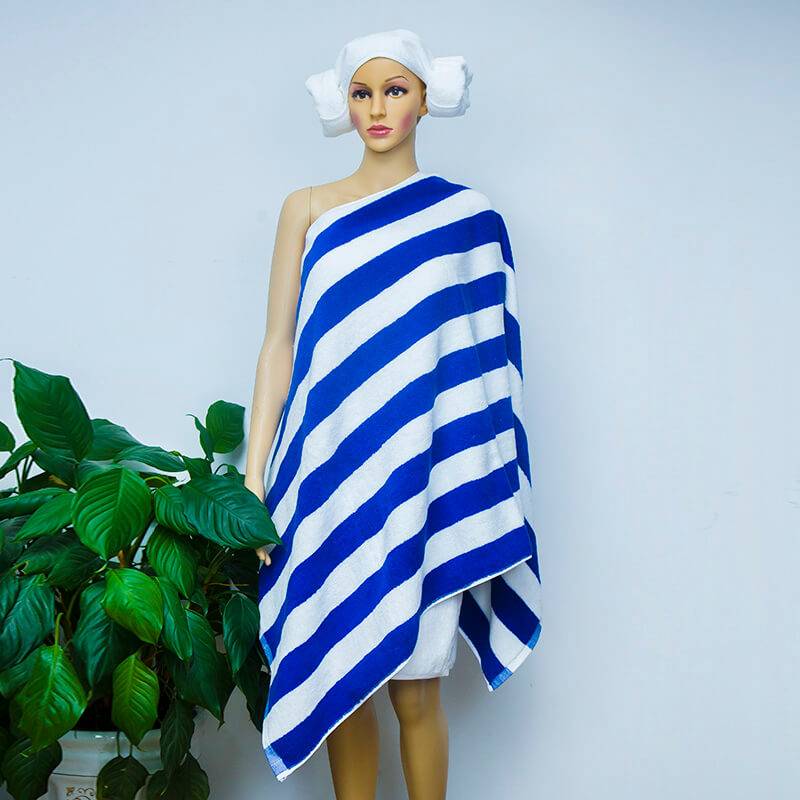 OEM Manufacturer Kmart Beach Towels - Stripe Terry Velour cotton yarn dyed Beach Towel – Sky Textile