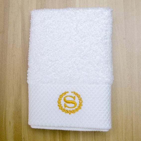 High Quality Bathroom Hand Towels - customize white embroidery platinum sation hotel Cheap 100% Cotton Towels – Sky Textile