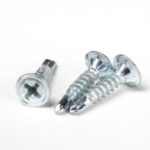 Good User Reputation for China Goldensea White Zinc with Ribs Phillips Flat Countersunk Head Self Drilling Screw