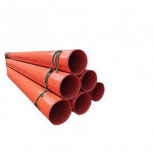 Astm a795 red powder coated steel pipe for fire fighting system