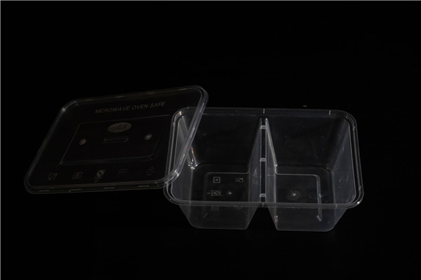 Wholesale Microwaveable Take Away Disposable Plastic Double Compartment Food Containers
