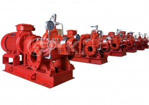 Split casing double suction centrifugal fire fighting pump