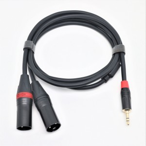 Unbalanced 3.5mm Mini Jack TRS Stereo Aux to Double Male XLR Adapter 1/8 Inch to Dual XLR Male Y-Splitter Cable