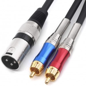 RCA to XLR Cable, Dual RCA Male to XLR Male Cable, 2 RCA Male to XLR Male HiFi Audio Cable