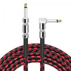 TOP gold plated 6.35mm to 6.35mm TRS Audio Guitar Lead Nylon Braided Jack Instrument Cable