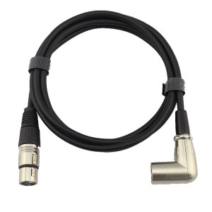 DESC:DMX Cable, 6.5 ft XLR Microphone Cord with Male Right Angle – Balanced Extension Cable
