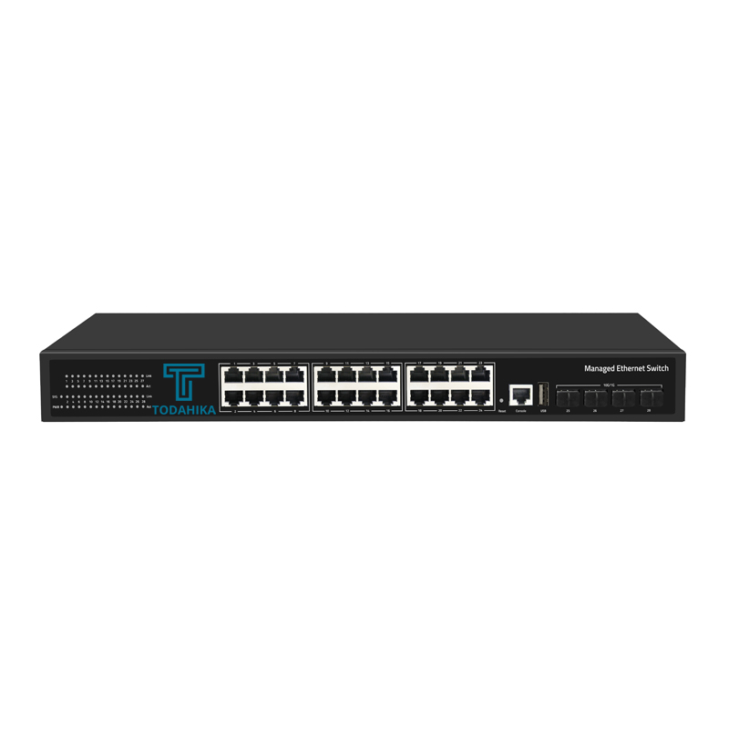 TH-10G0424M3-R Layer3 Hoʻokele ʻia ʻo Ethernet Switch 4x10G SFP+, 24×10/ 100/ 1000Base-T