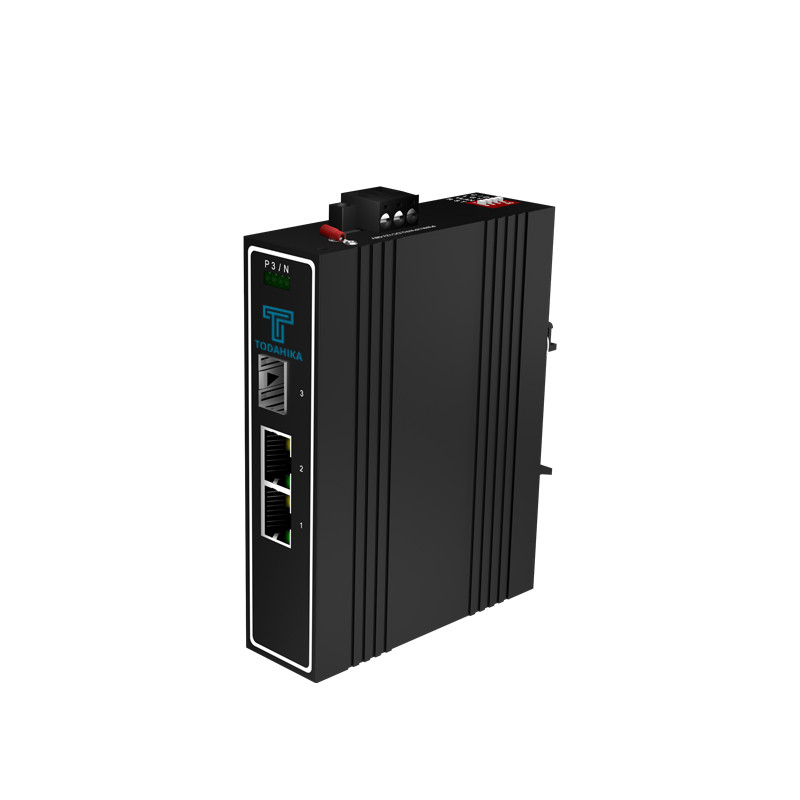 TH-4G0102 Endistriyèl Media Converter 1xGigabit SFP, 2×10/ 100/1000Base-T