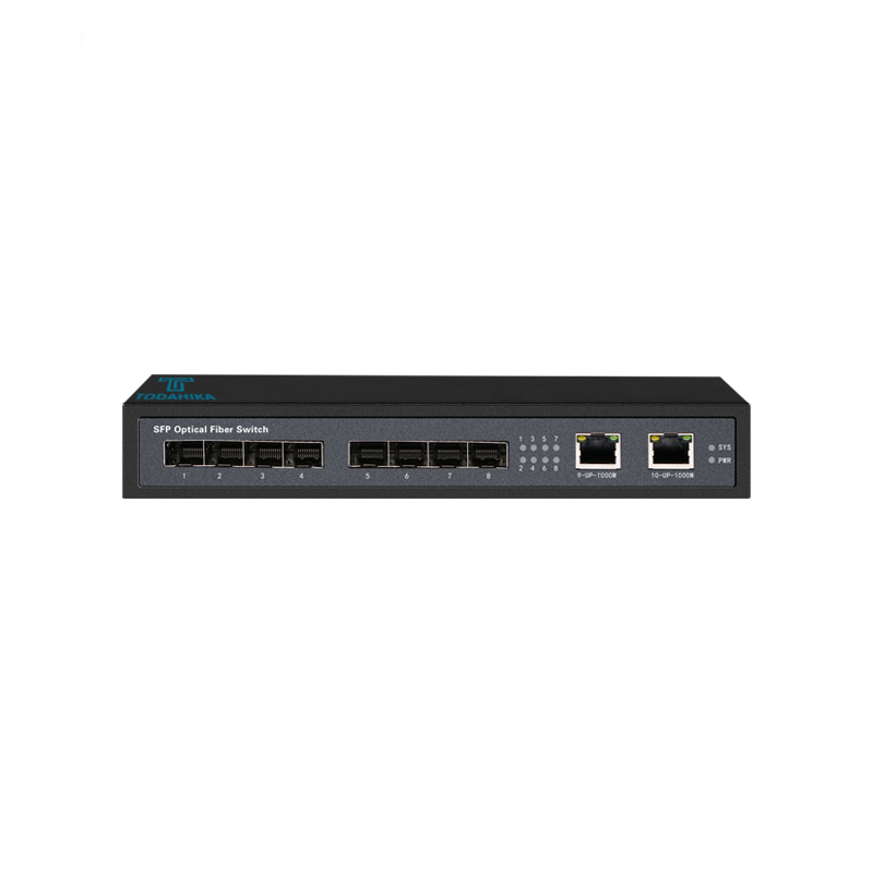 TH-G0802-S-AC סיב Ethernet מתג 8xGigabit SFP, יציאת 2×10/100/1000Base-T