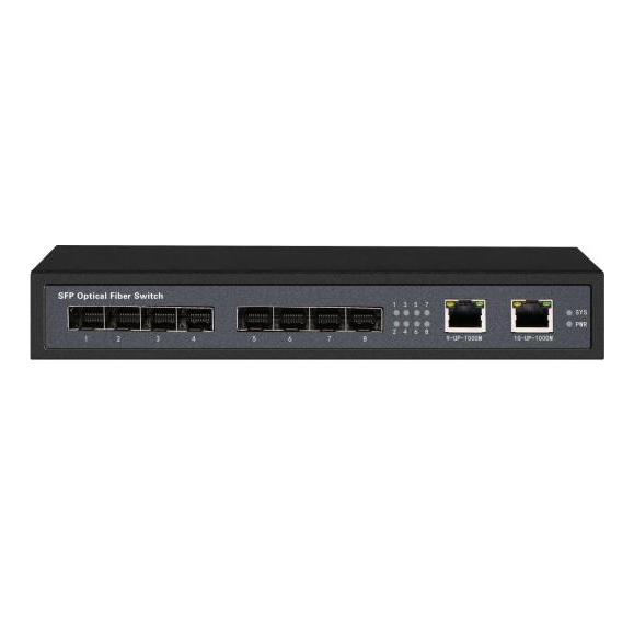 Ndërprerës Ethernet me fibra të serisë TH-G0802-S 8xGigabit SFP, 2×10/100/ 1000Base-T Port