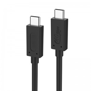 USB 4 Cable pikeun Thunderbolt 4 Cable, 100W Ngecas 40Gbps Transfer Data 8K Video Type C pikeun Thunderbolt 4/3 MacBook Pro iPad Galaxy S22 Mac Mini M1 External SSD eGpu 2.6ft/0.8M