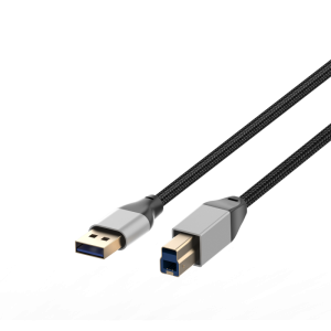 USB-A オス - USB-B 3.0 オス ケーブル、USB 3.0 タイプ B アップストリーム コード ナイロン編組 ドッキング ステーション、外付けハード ドライバー、スキャナー、プリンターなどと互換性あり (ブラック) PF460G