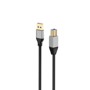 USB-A Erkek - USB-B 3.0 Erkek kablo, USB 3.0 Tip B Yukarı Akış Kablosu Naylon Örgülü Bağlantı İstasyonu, Harici Sabit Sürücüler, Tarayıcı, Yazıcı ve Daha Fazlasıyla Uyumlu (Siyah) PF460G