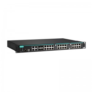 MOXA IKS-6728A-4GTXSFP-24-24-T 24 + 4G-พอร์ต Gigabit Modular Managed PoE อุตสาหกรรม Ethernet Switch