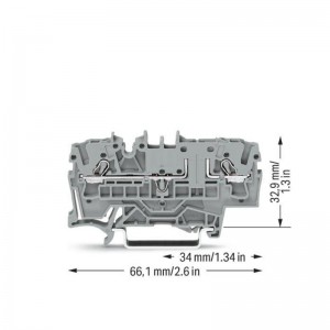 WAGO 2002-1661 2-कंडक्टर क्यारियर टर्मिनल ब्लक