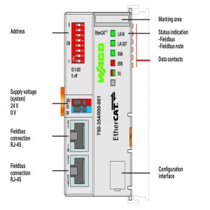 WAGO 750-354/000-001 Acoplador de bus de campo EtherCAT;Interruptor de identificación