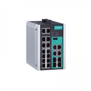 MOXA EDS-518E-4GTXSFP გიგაბიტით მართული სამრეწველო Ethernet გადამრთველი