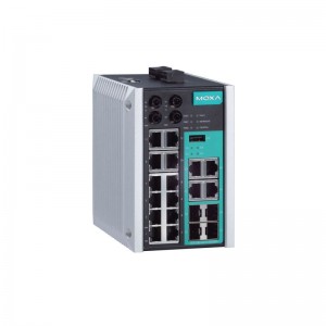 MOXA EDS-518E-4GTXSFP Switch Ethernet industrial administrado por Gigabit
