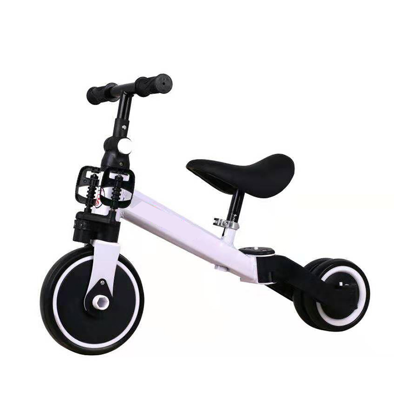 4-in-1 Children’s Tricycle Balance Bike with Push Bar for 10-36 Months Old Boys Girls Balance Bike for Children Children’s Tricycle with Adjustable Seat and Removable Pedal Walker, White