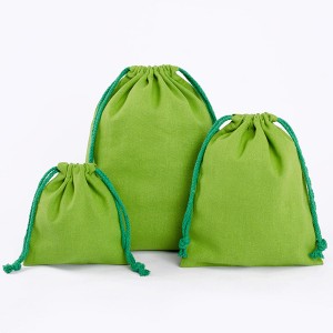High quality Pure Linen Drawstring Bag for Grocery and Shopping