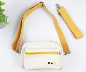 Multiple Functional Cotton Canvas Waist Pack Shoulder Bag