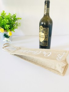 Eco Friendly Luxury Reusable Laminated Jute Wine Bag